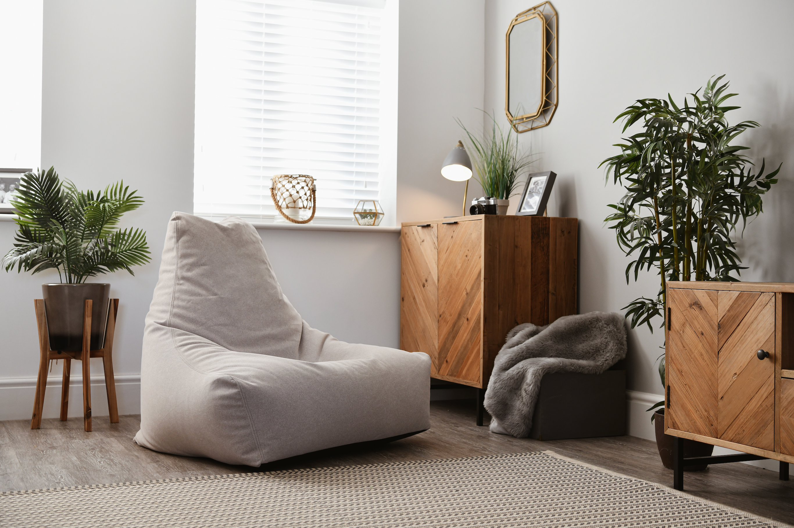 Extreme Lounging Mighty B-Bag Stone Brushed Suede Indoor